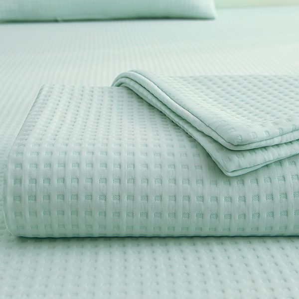 High-End Waffle Plaid Ice Silk Summer Blanket – Double-Sided Cooling Duvet for Bed – Air-Conditioning Quilt Comforter - Image 4