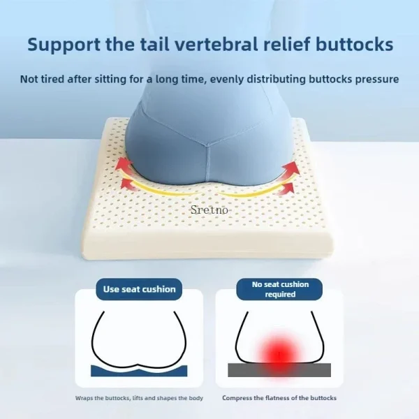 Natural Latex 10cm Thick Buttocks Cushion - Office & Car Seat Comfort - Image 5